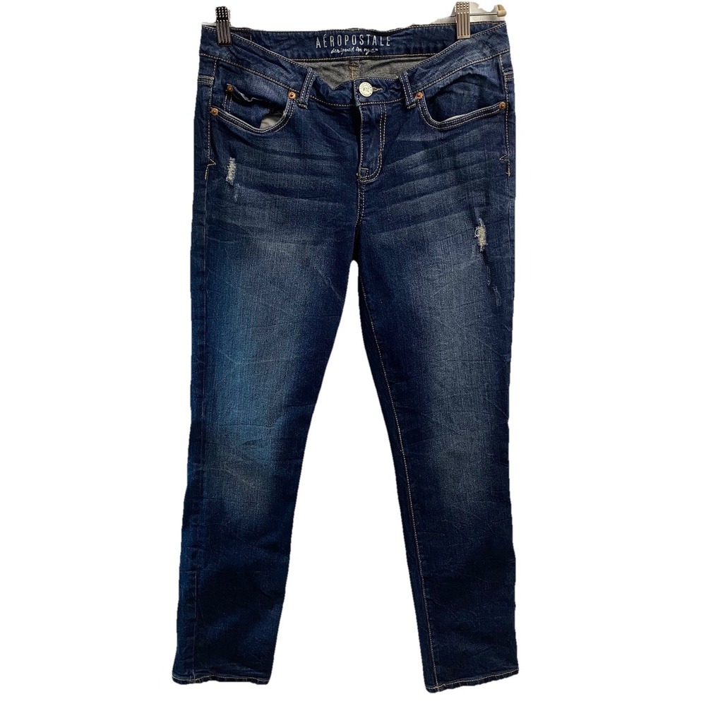 Aeropostale Y2K Women's Denim jeans Med.Wash Blue Sz.10 Short W=33",R=8",I=28"